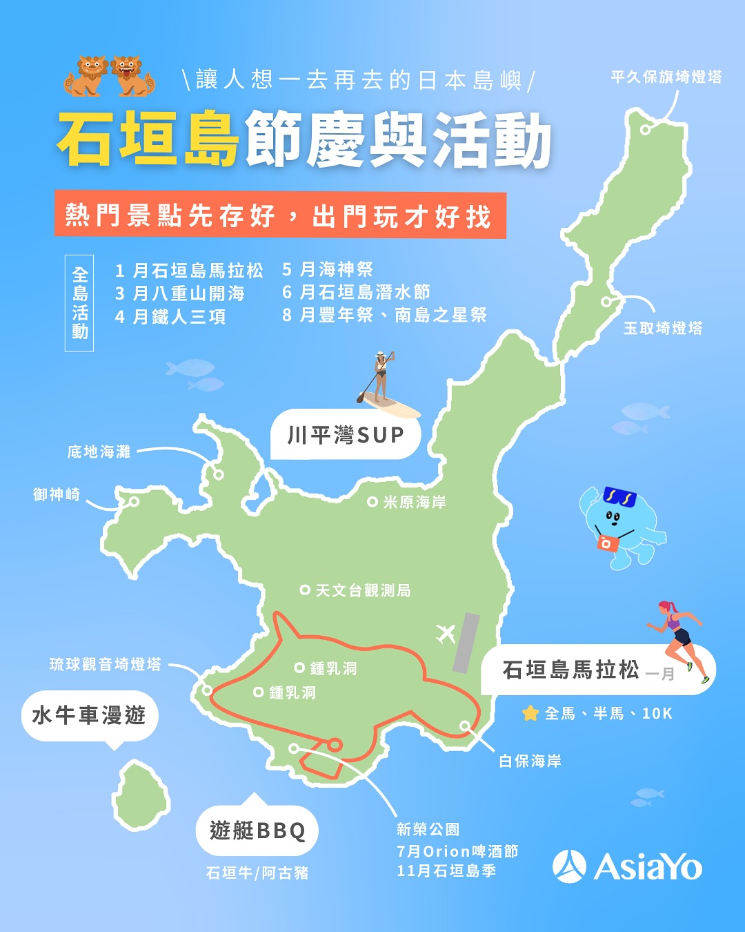 AsiaYo石垣島地圖+活動行事曆